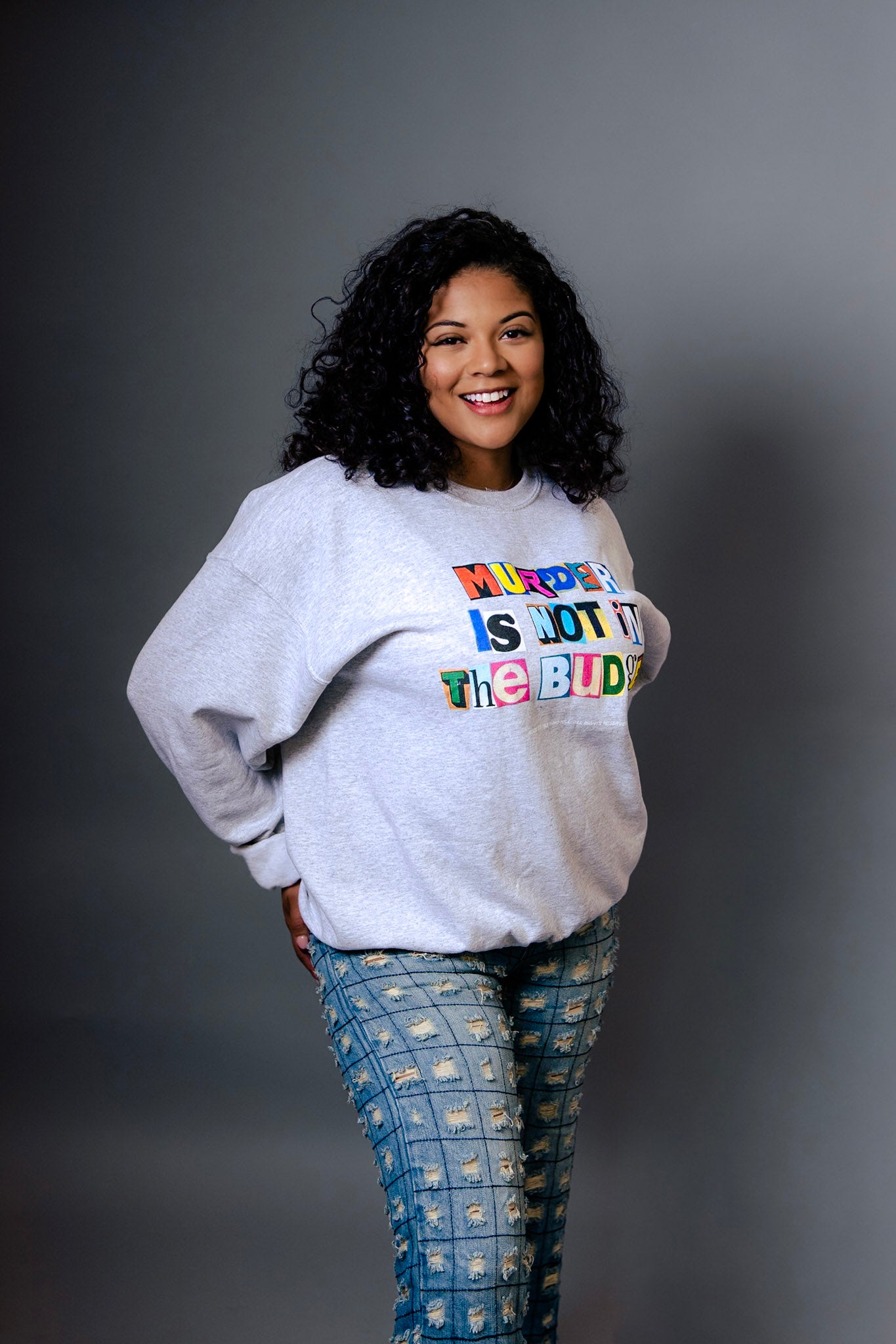 Heather Gray Murder Is Not In The Budget Crewneck